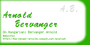 arnold bervanger business card